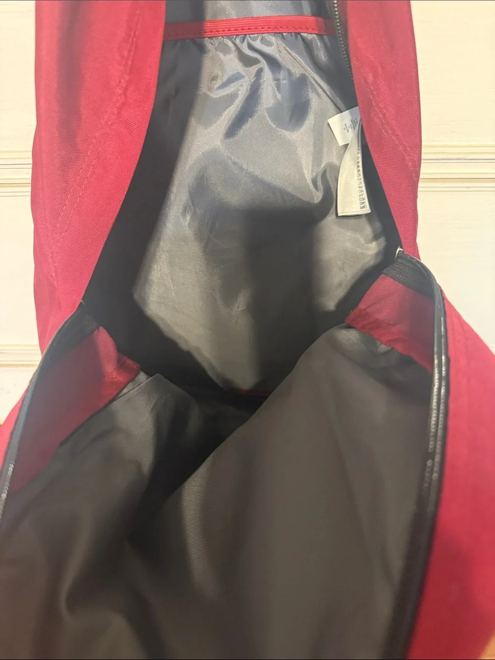 Jansport Red/Maroon Canvas Backpack with Brown Base